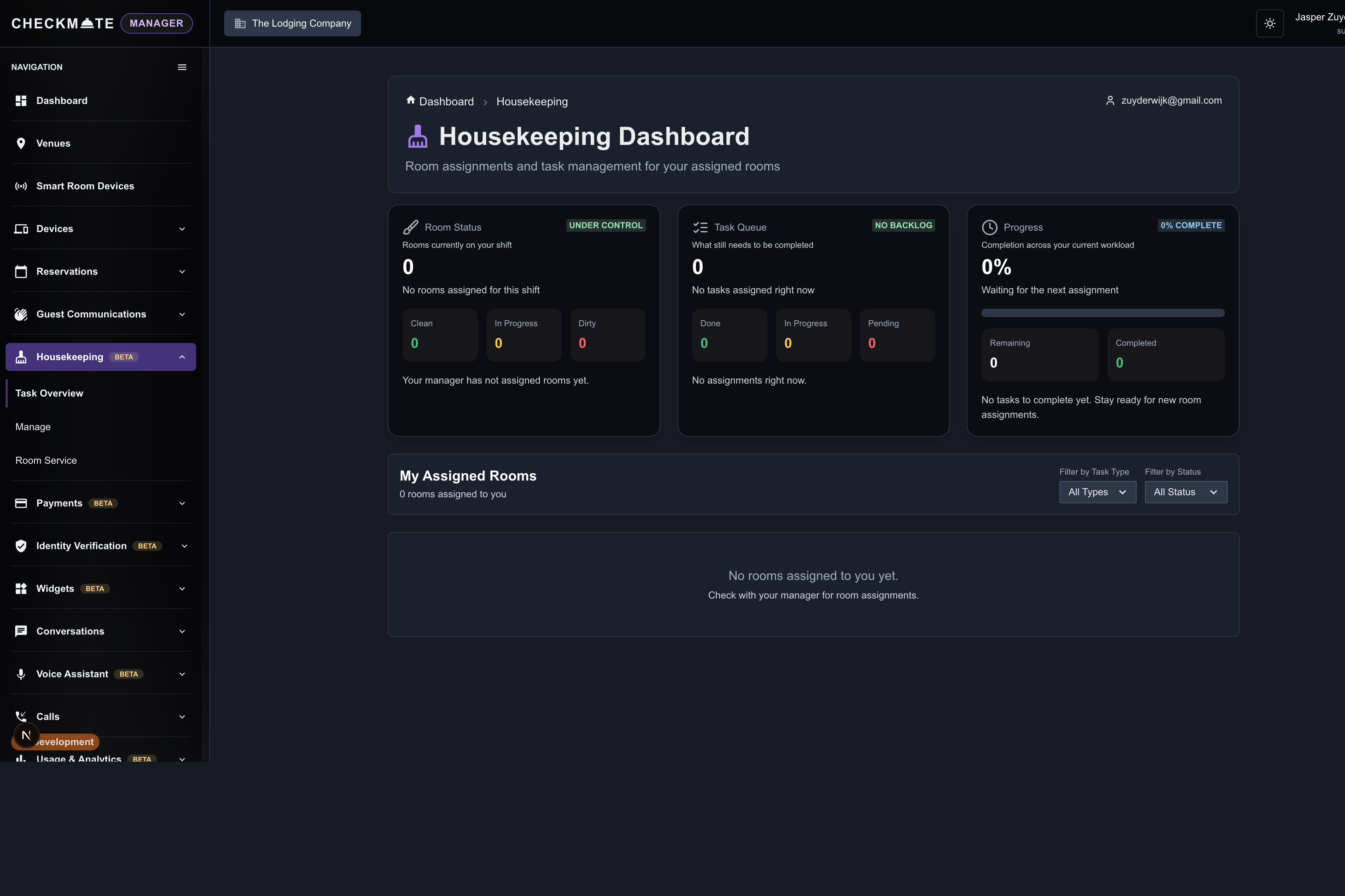 Housekeeping in Checkmate Manager