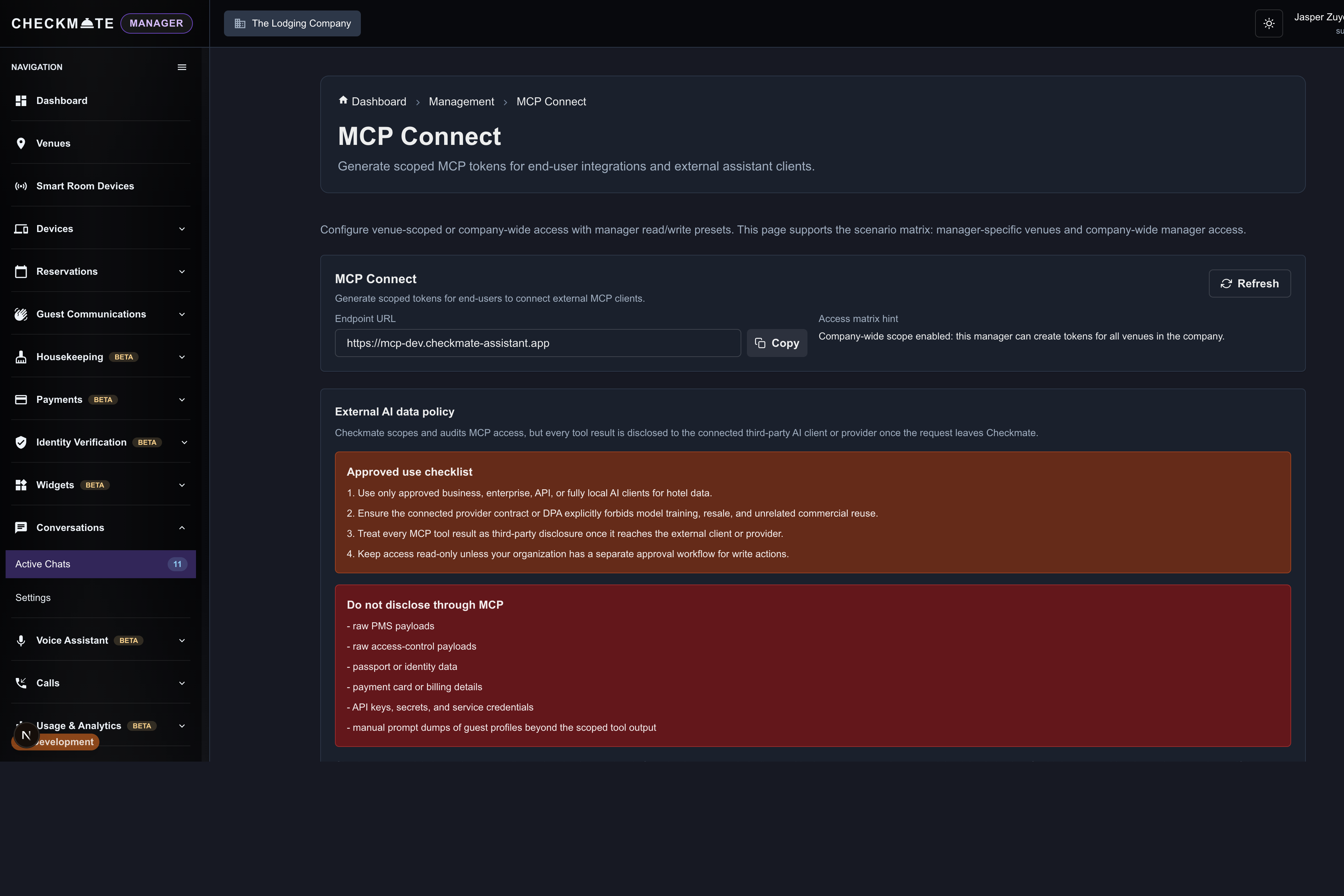 MCP Connect in Management