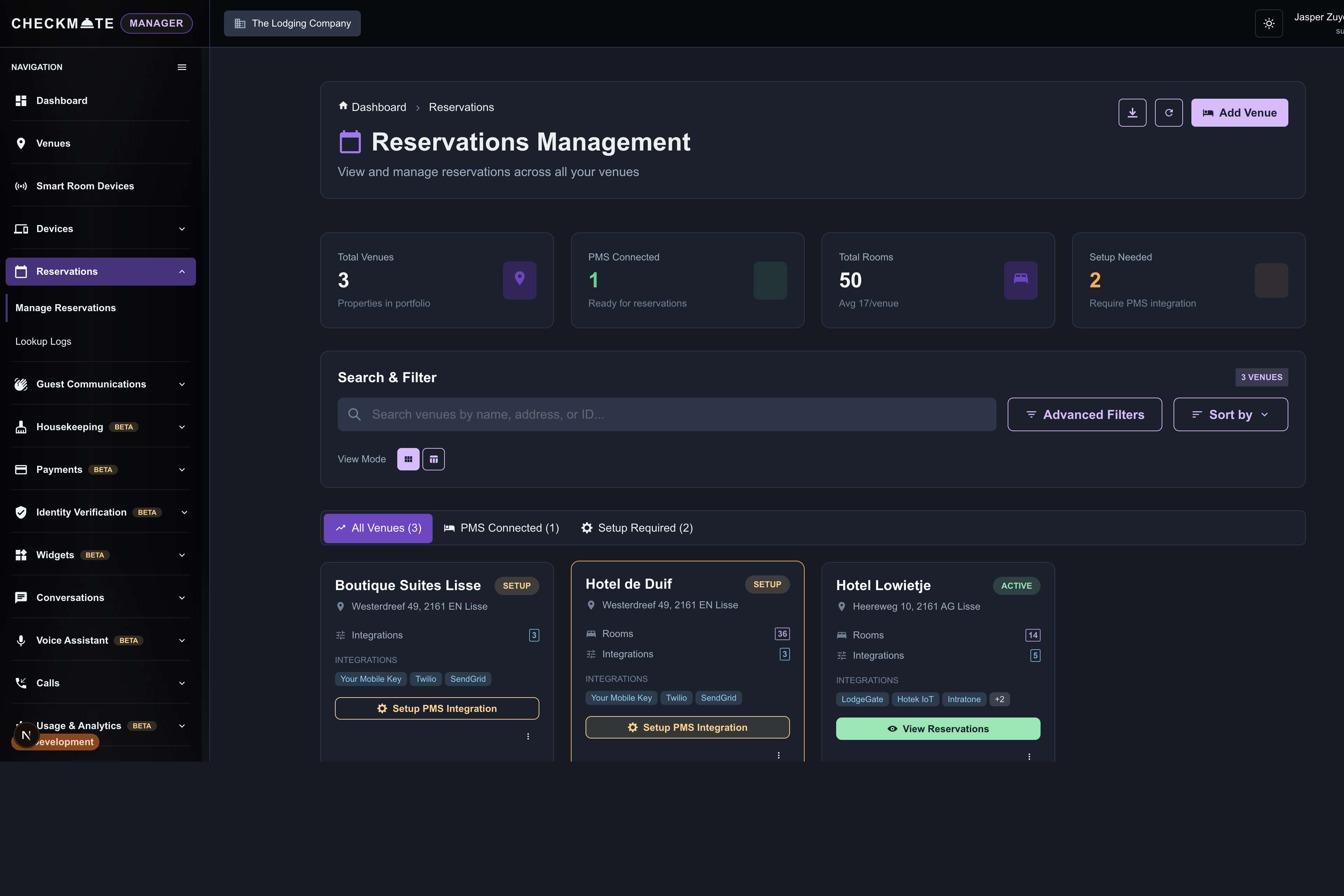 Reserveringsidentifiers in Checkmate Manager